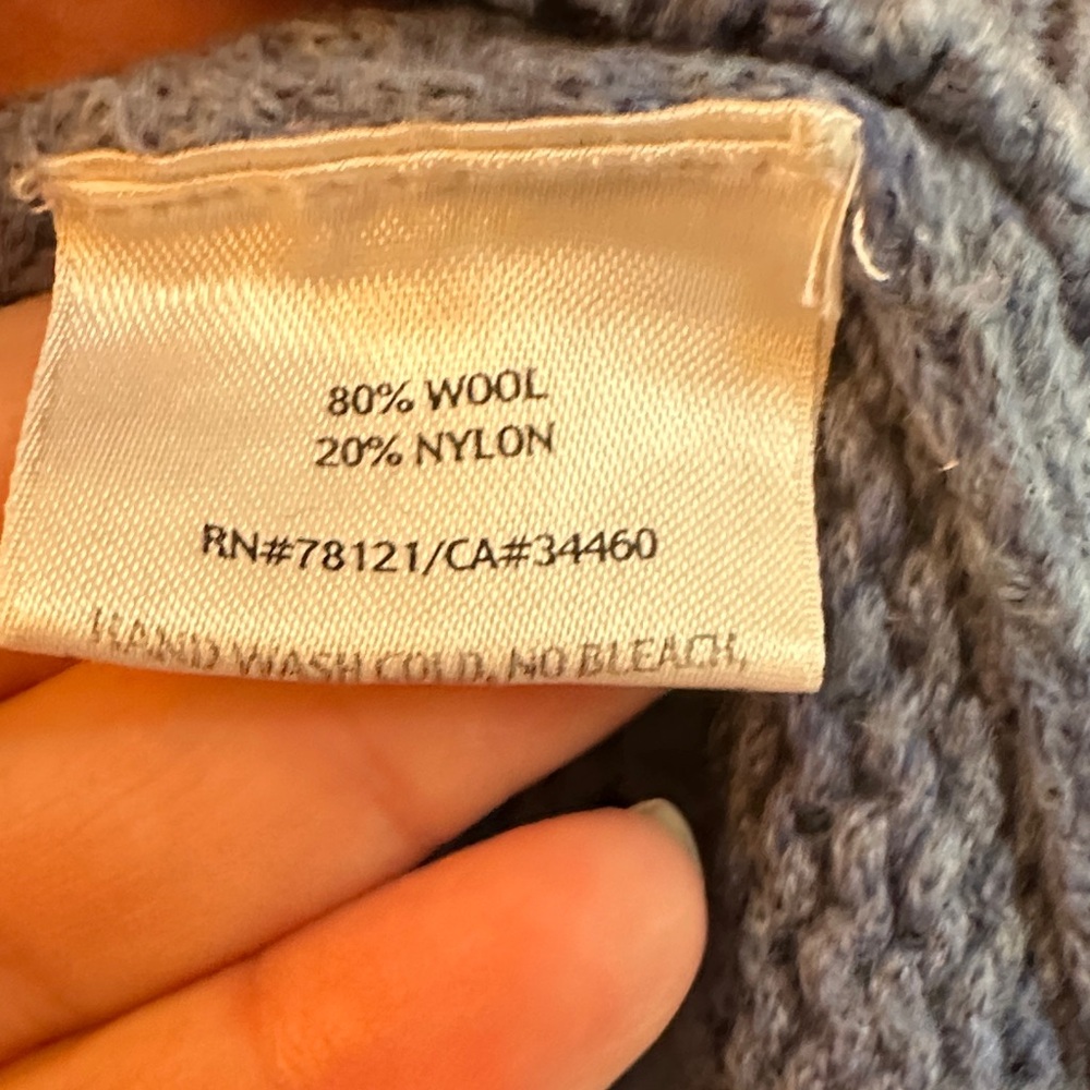 Eileen Fisher Petite Blue Boatneck Sweater – Wool Blend – Size PM – Preowned - Picture 6 of 6